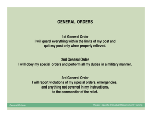 Army General Orders 3