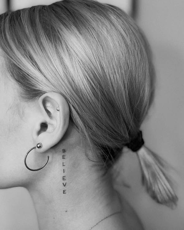 Behind Ear And Neck Tattoos