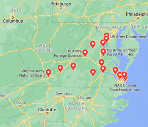 How Many Military Bases In Virginia