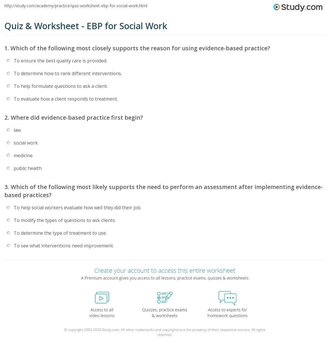 Quiz Worksheet Ebp For Social Work Study Com Quiz Worksheet Ebp For Social Work Study Com